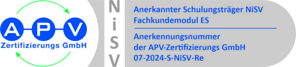 APV-Zertifikat-Logos NiSV Anerkannter Schulungstraeger_07-2024-S-NiSV-Re